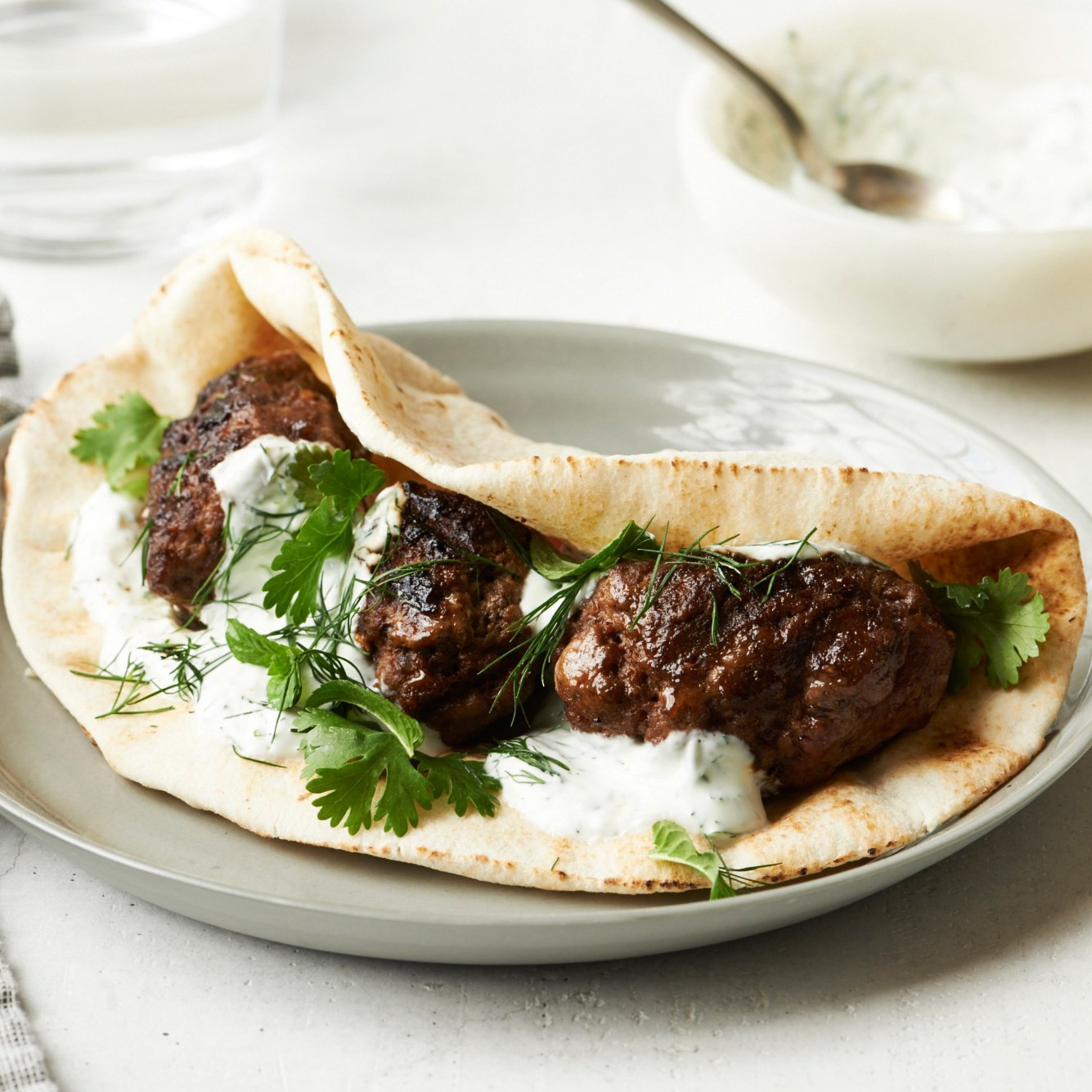 Middle Eastern Beef Recipes
 Spiced Middle Eastern Lamb Patties with Pita and Yogurt