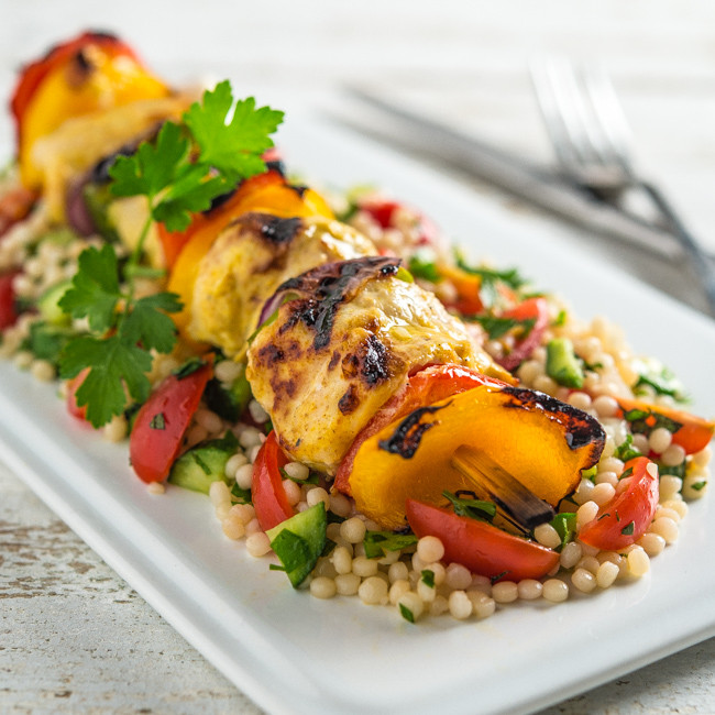 Middle Eastern Chicken Kabob Recipes
 Middle Eastern Chicken Kabobs with Israeli Couscous