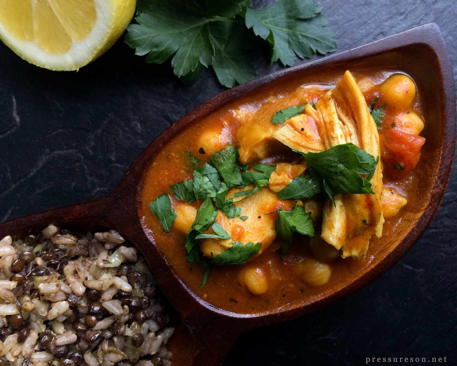 Middle Eastern Chicken Stew
 Middle Eastern Chicken and Chickpea Stew pressure cooker