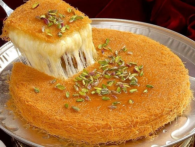Middle Eastern Dessert
 Knafeh Recipes Middle Eastern Syrup Soaked Crisp Crust