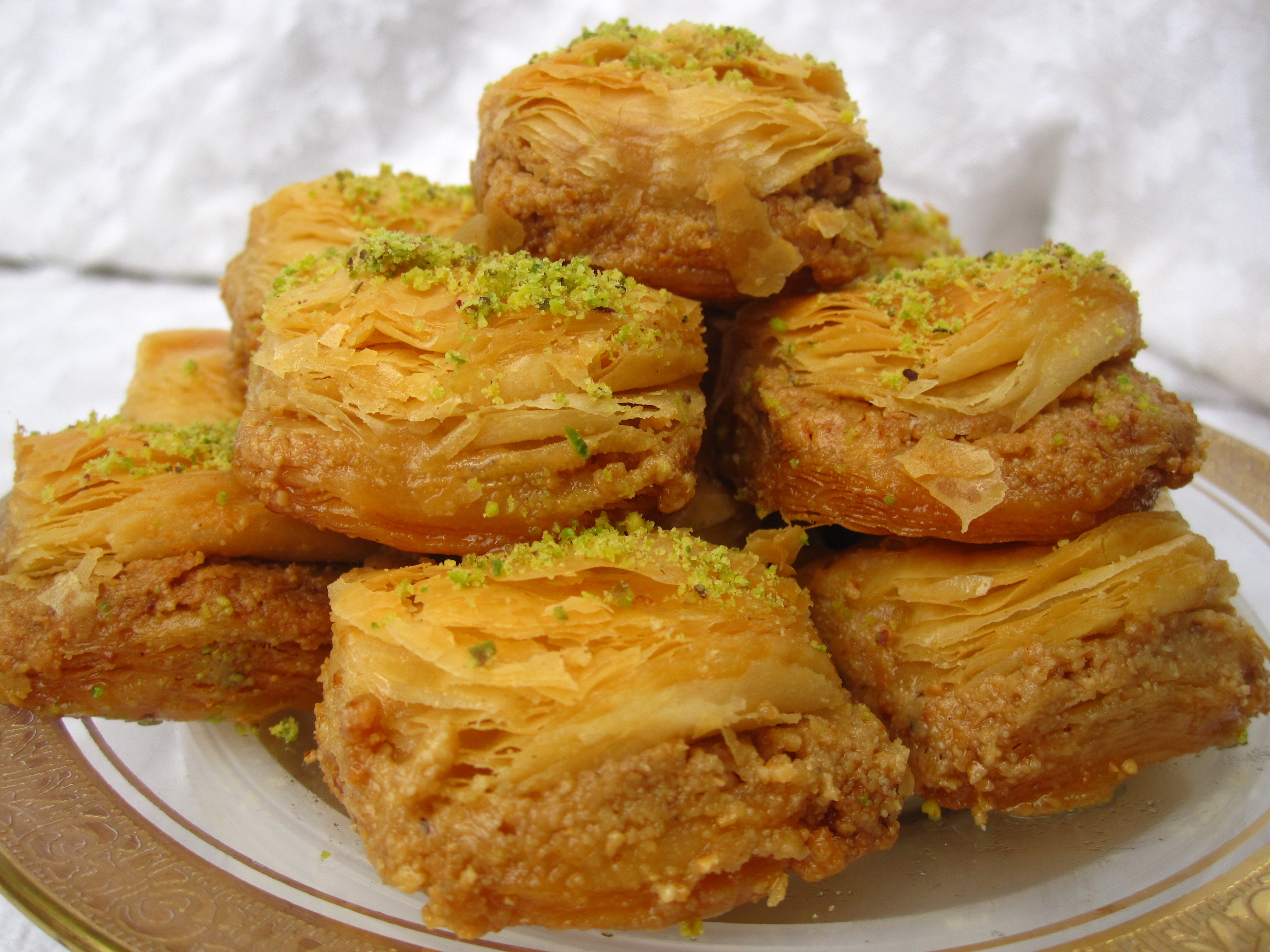 Middle Eastern Pastries
 Baklava by the bushel is a Christmas treat American Food