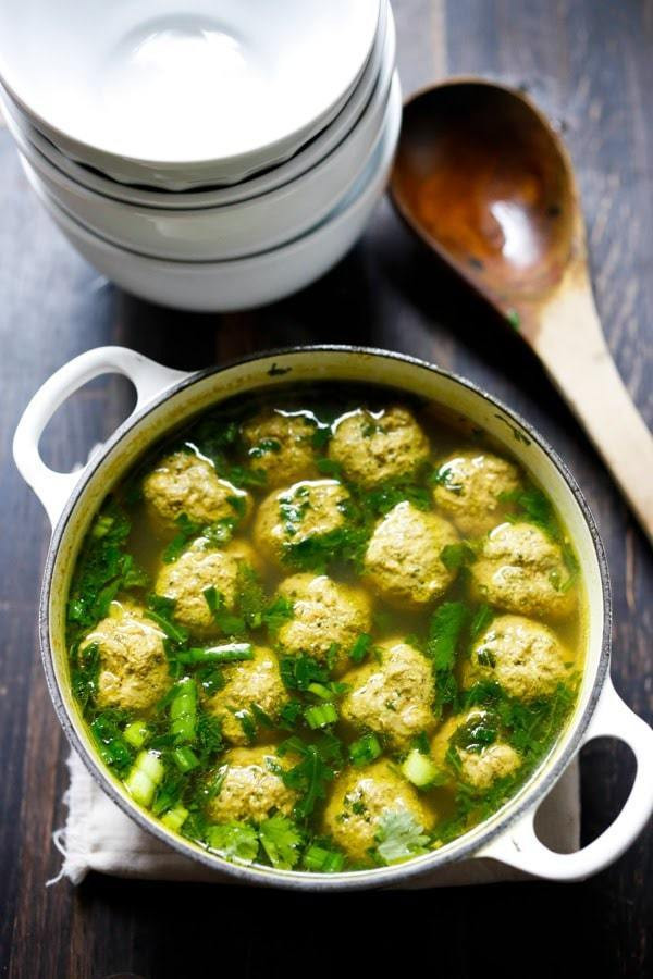 Middle Eastern Soup Recipes
 Arabic Meatball Soup with Spinach Mint and Lime