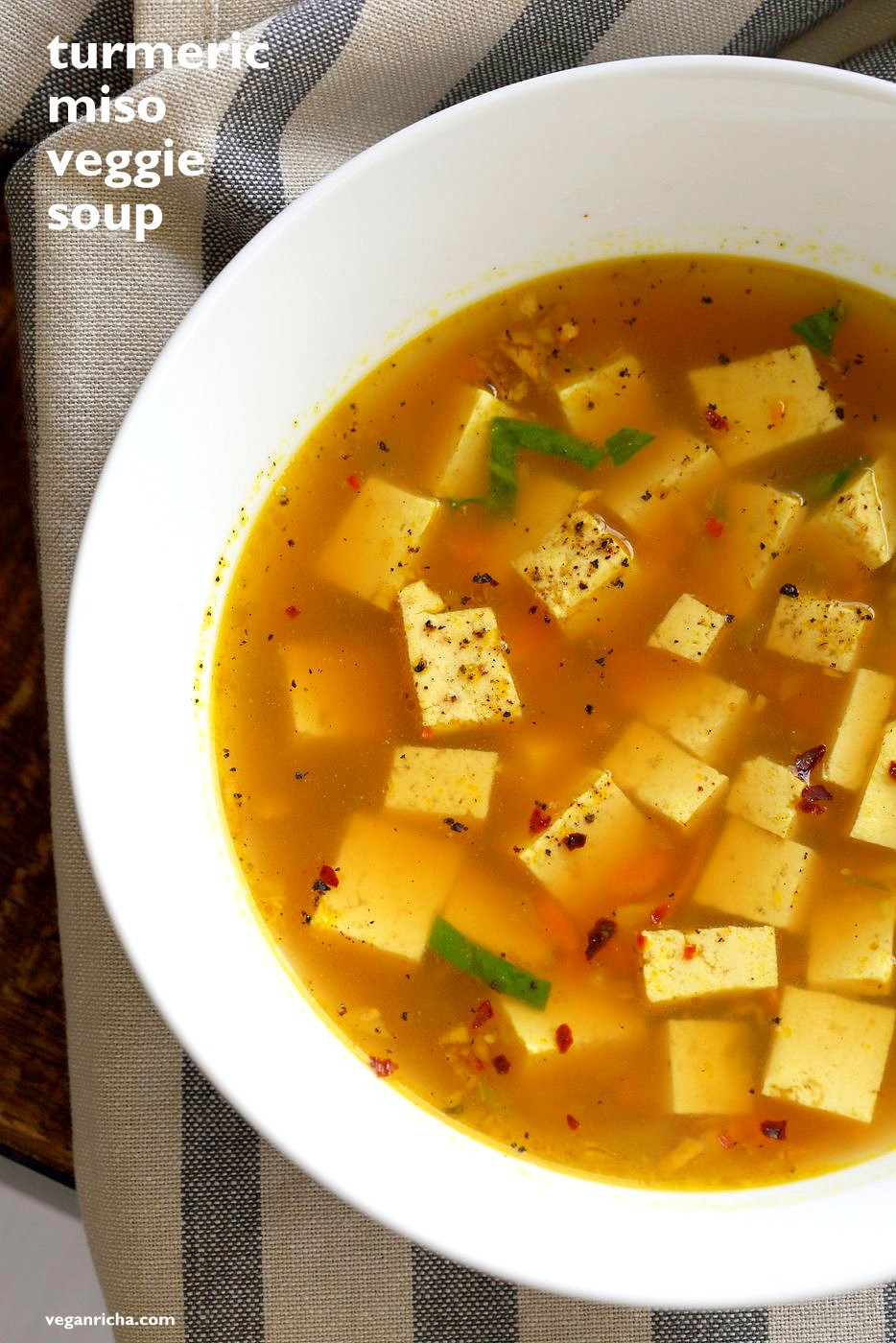 Miso Recipes Vegetarian
 Turmeric Miso Soup With Ginger Garlic and Tofu Vegan Richa