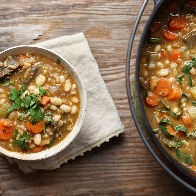 Navy Bean Recipes Vegetarian
 Navy Bean & Farro Ve able Soup