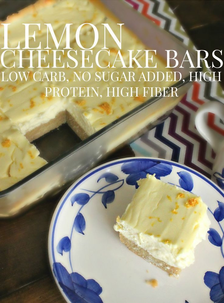 No Sugar Low Carb Recipes
 Low Carb No Carb Lemon Cheesecake Bars No Sugar Added