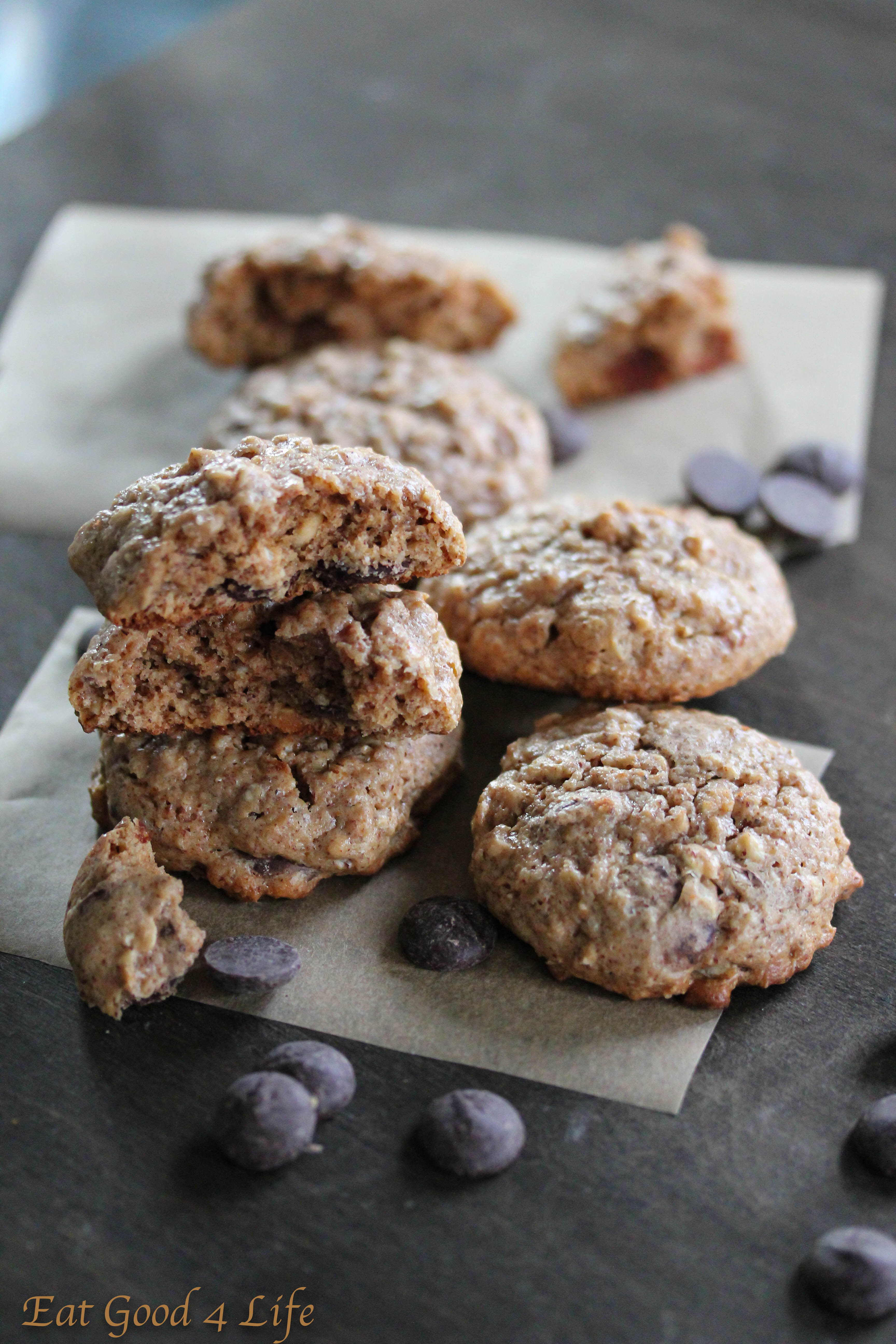 Oatmeal Chocolate Chip Cookies Gluten Free
 Gluten free oatmeal almond butter and chocolate chip cookies