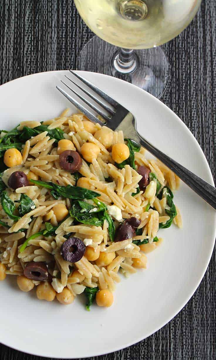 Orzo Recipes Vegetarian
 Greek Orzo with Spinach Olives and Feta