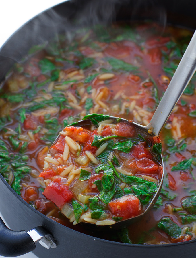 Orzo Recipes Vegetarian
 Italian Orzo Tomato Spinach Soup Recipe