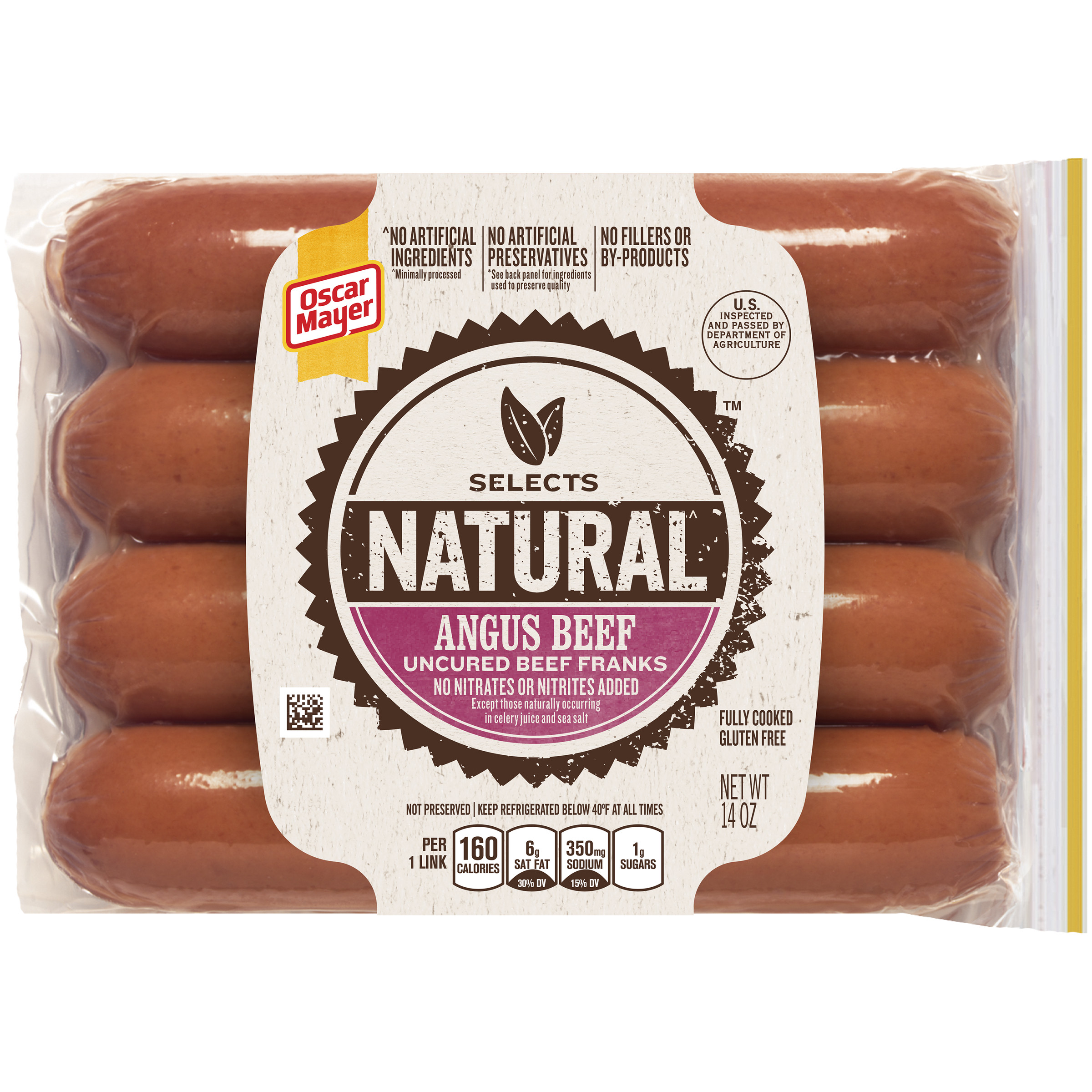 Oscar Mayer Hot Dogs Gluten Free
 Oscar Mayer Selects Angus Beef Franks 14 OZ PACK Food