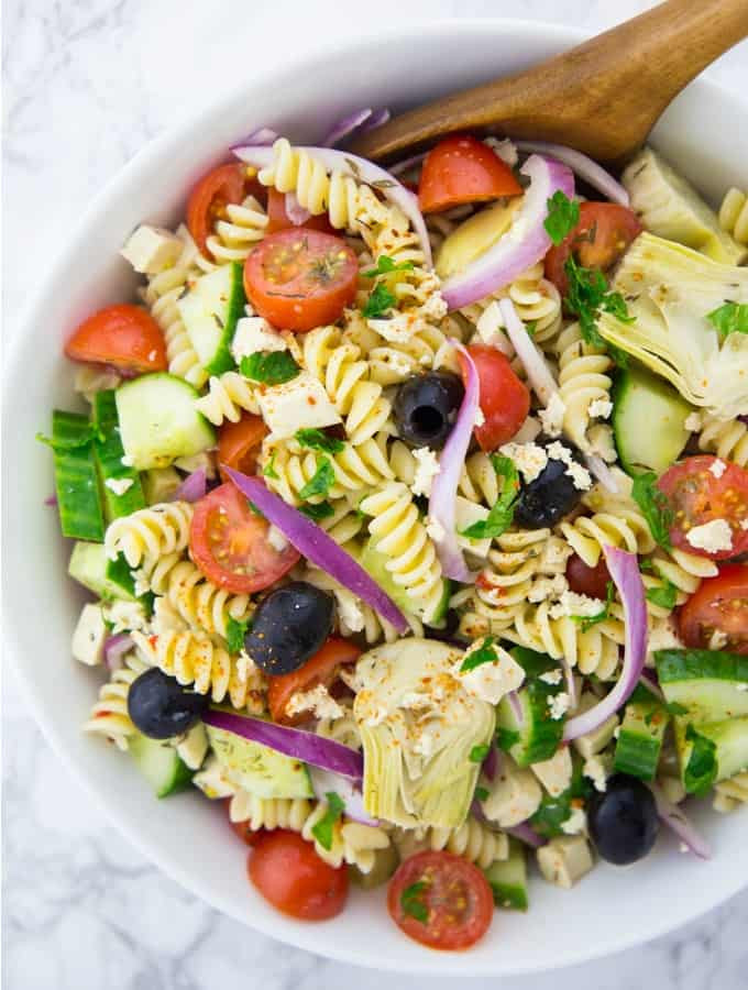 Pasta Salad Recipes Vegetarian
 Greek Pasta Salad with Easy Greek Vinaigrette Vegan Heaven
