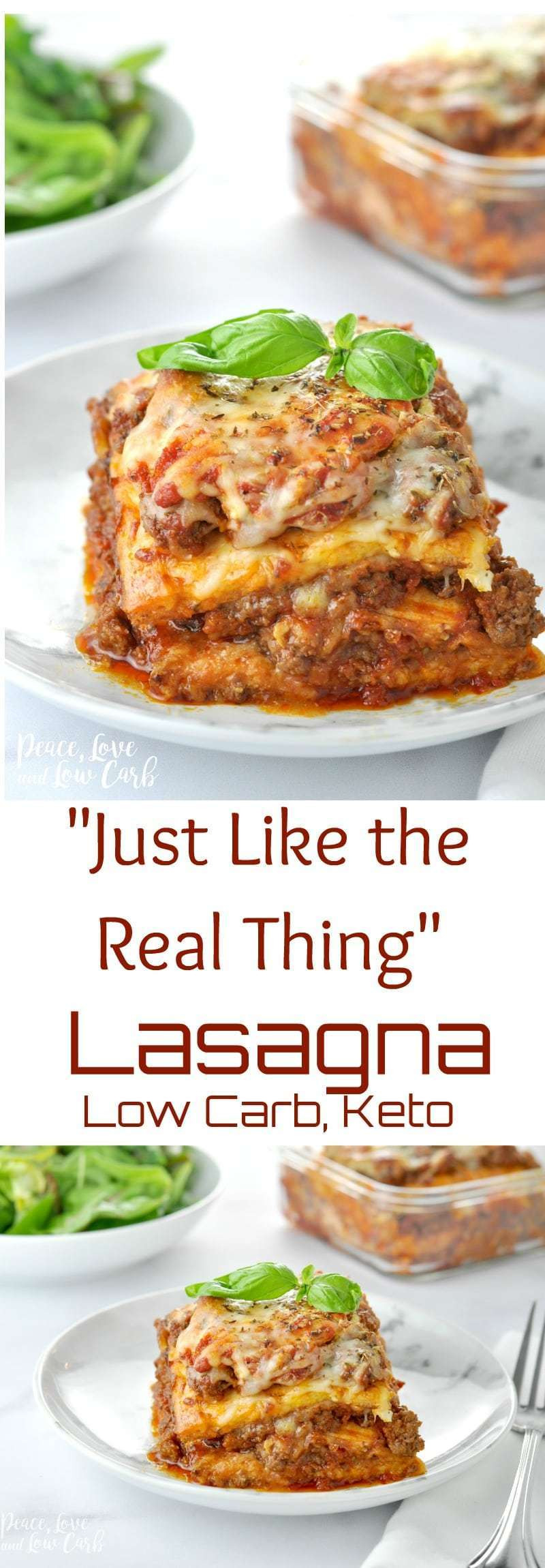 Peace Love And Low Carb Lasagna
 "Just Like the Real Thing" Low Carb Keto Lasagna