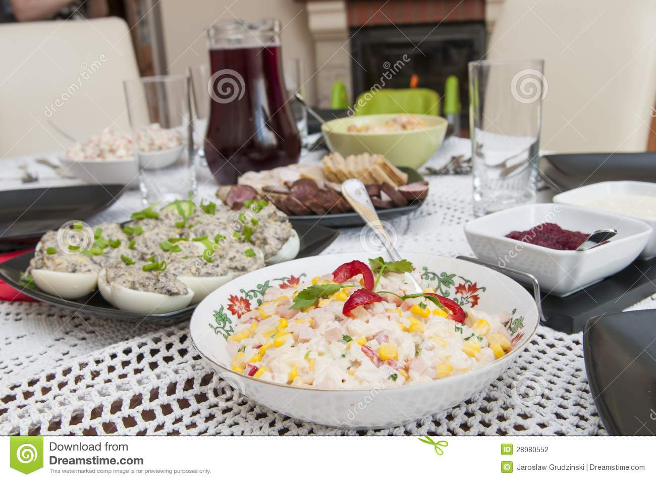 Polish Easter Dinner
 Traditional Polish Easter Food Stock Image