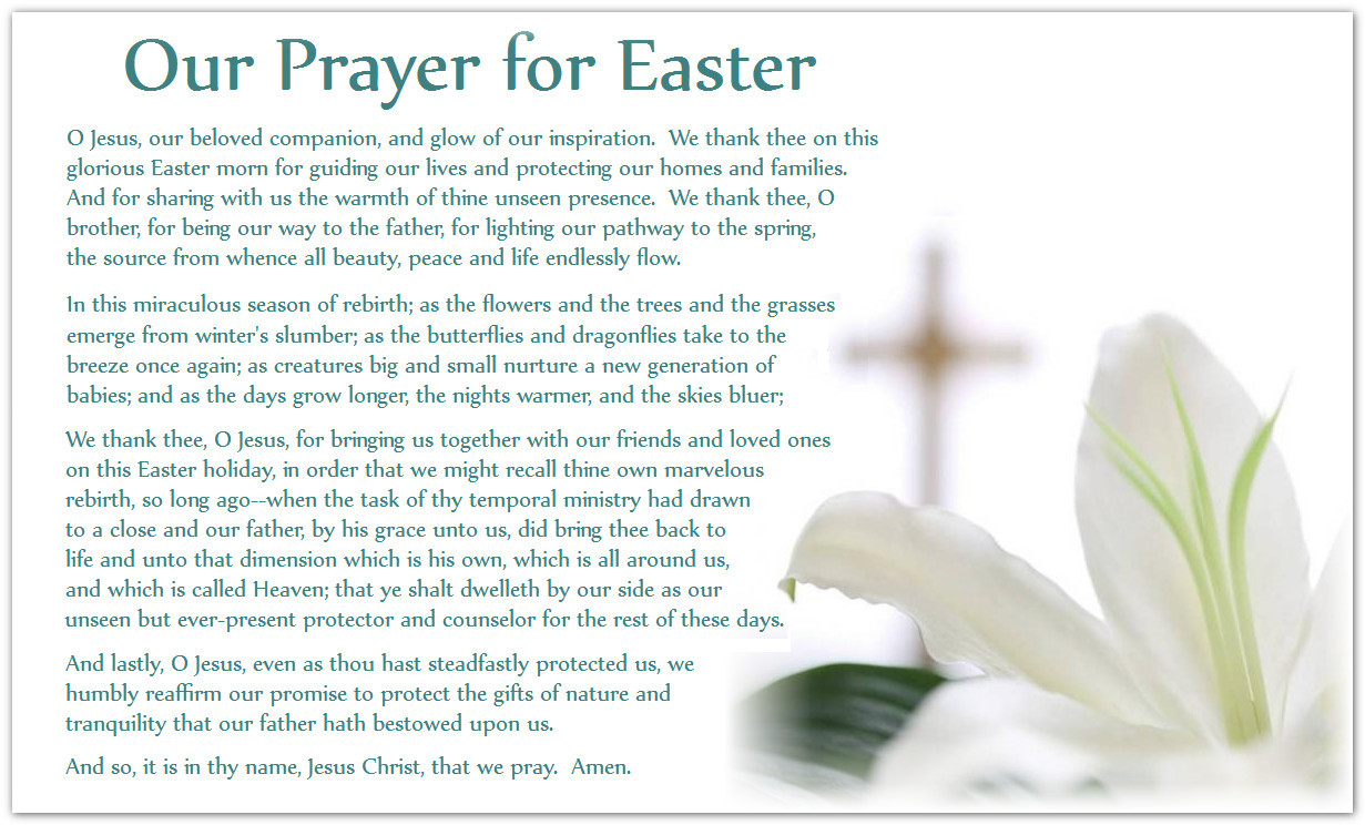 Prayer For Easter Sunday Dinner
 Easter Prayer Quotes QuotesGram