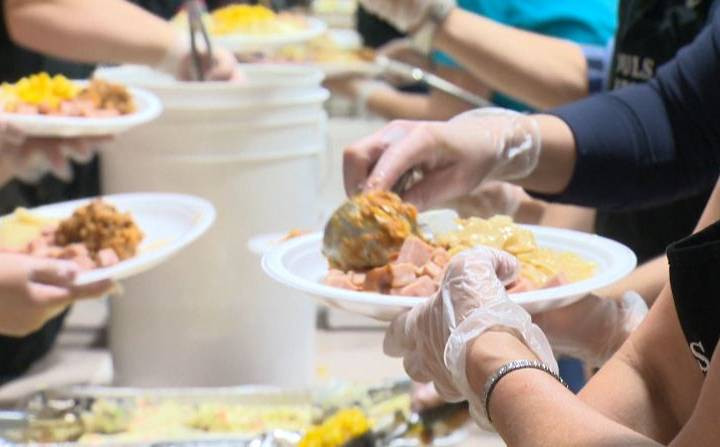 Prepared Easter Dinners
 Hundreds e for Easter dinner put on by Souls Harbour