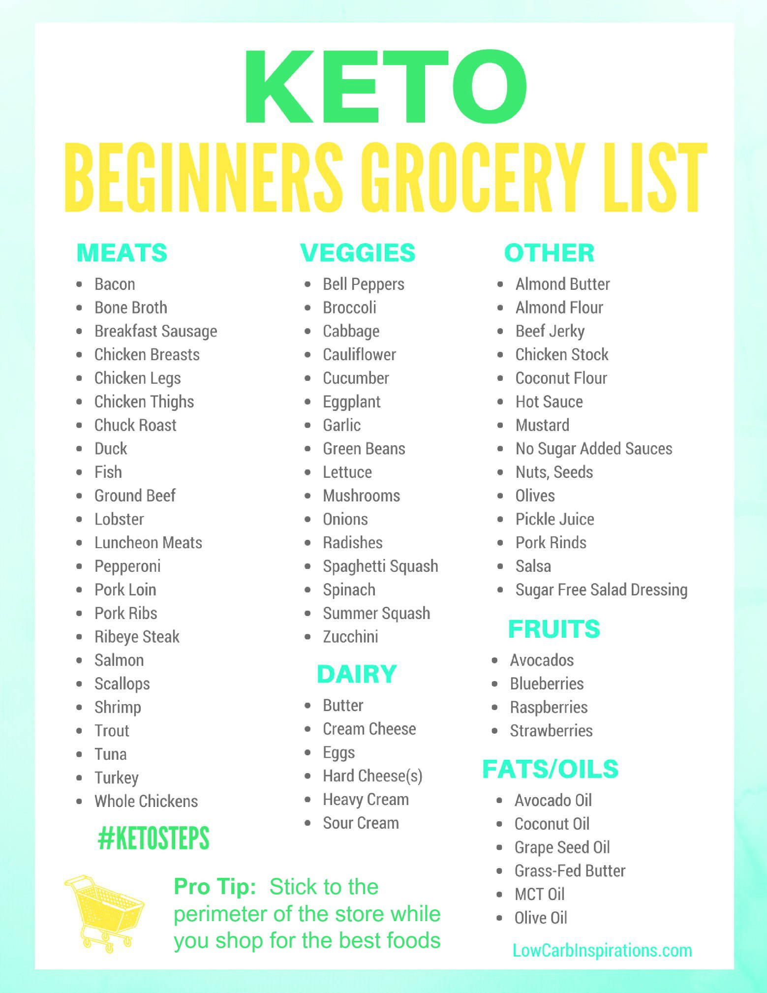 Printable Keto Diet Food List
 Keto Grocery List for Beginners iSaveA2Z