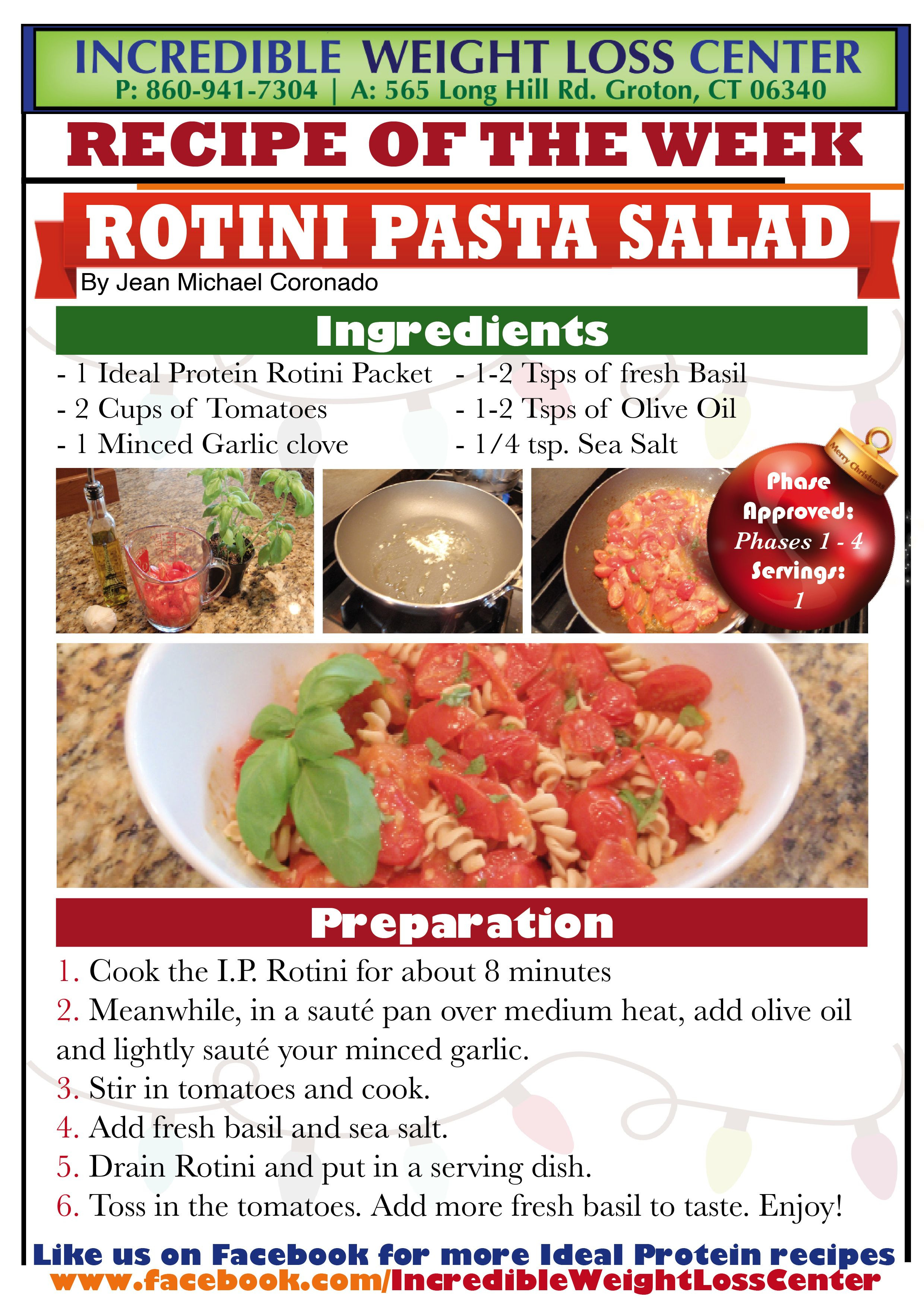 Protein Dinners For Weight Loss
 Ideal Protein Rotini Pasta Salad This goes for everyone