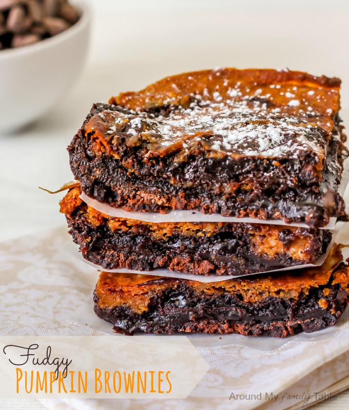 Pumpkin Brownies Vegan
 Fudgy Pumpkin Brownies Around My Family Table