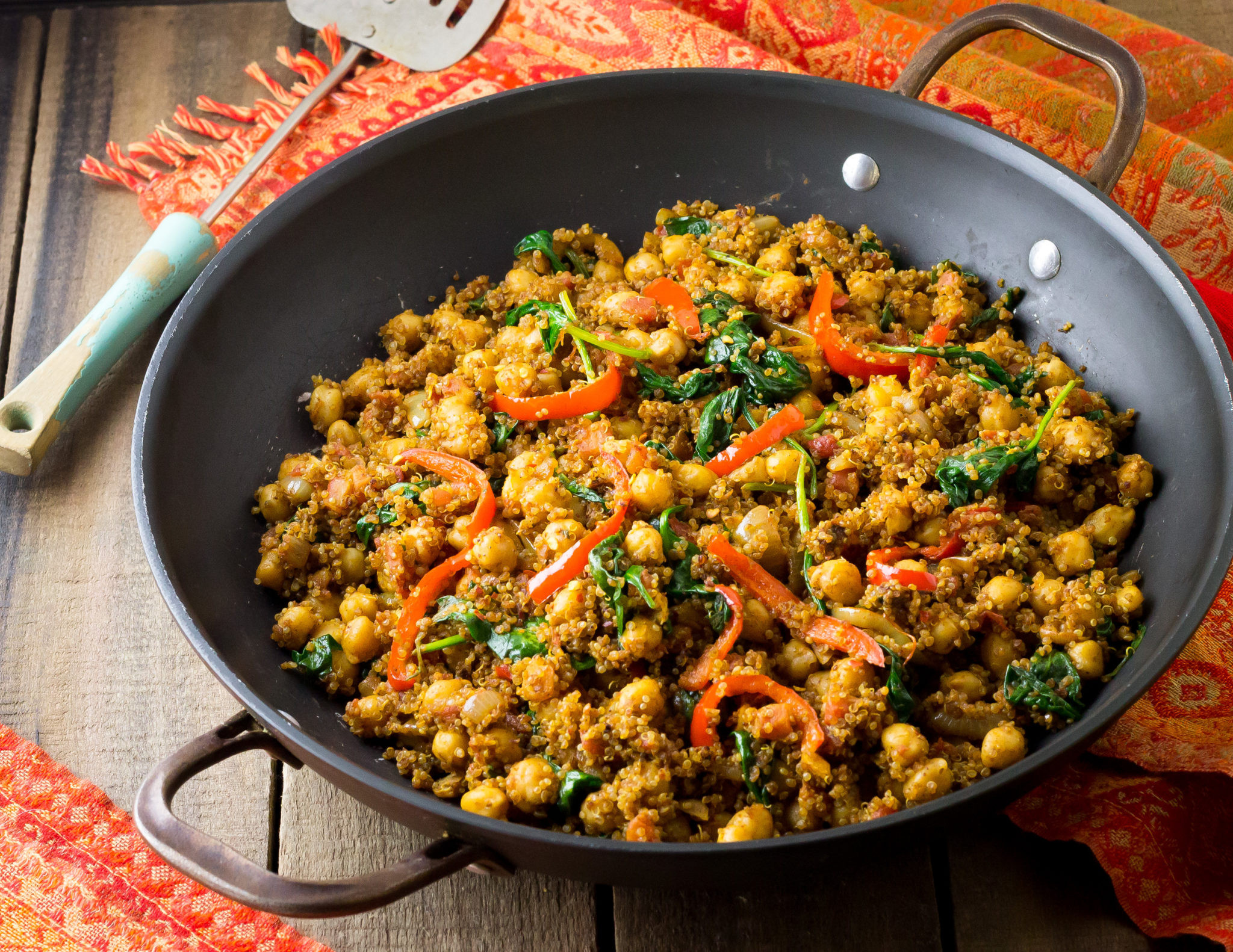 Quinoa Recipe Vegetarian
 Indian Quinoa and Chickpea Stir Fry