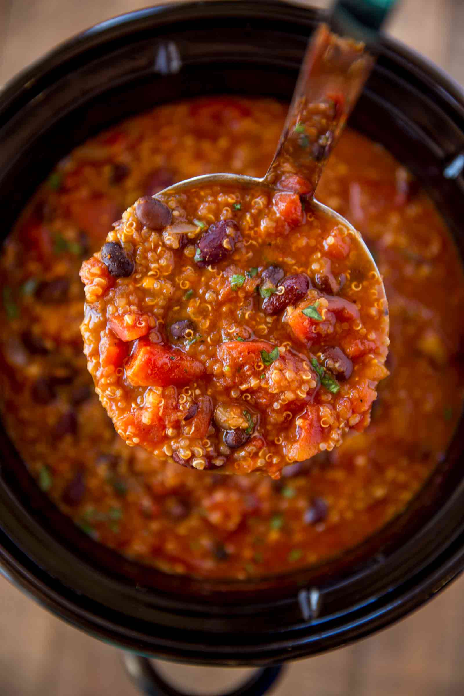 Quinoa Slow Carb
 Slow Cooker Ve arian Quinoa Chili Cafe Delites