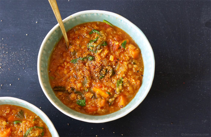 Quinoa Soup Vegan
 Lentil Kale & Quinoa Stew Vegan