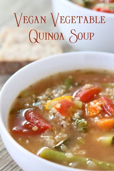 Quinoa Soup Vegan
 meatless monday Vegan Ve able Quinoa Soup