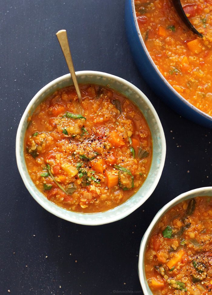 Quinoa Soup Vegan
 Lentil Kale & Quinoa Stew Vegan