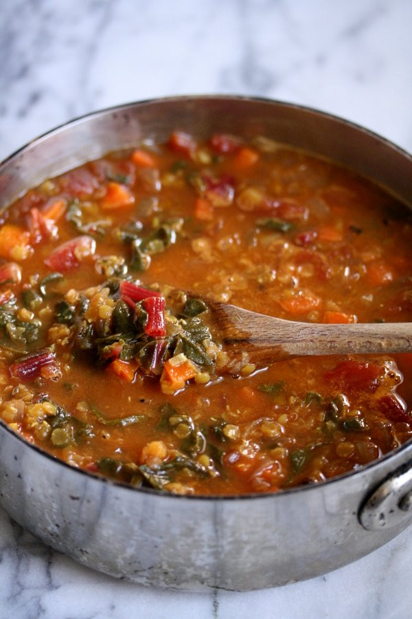 Red Lentil Recipes Vegetarian
 Moroccan Red Lentil Soup with Chard
