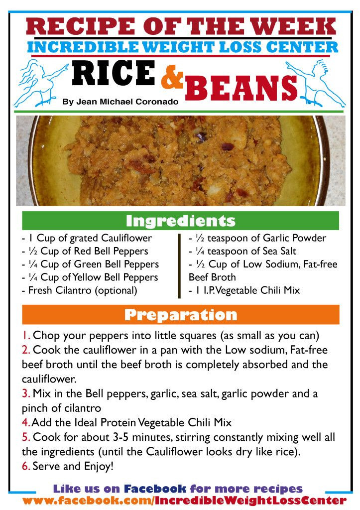Rice And Beans Diet Weight Loss
 RECIPE OF THE WEEK RICE AND BEANS Incredible Weight