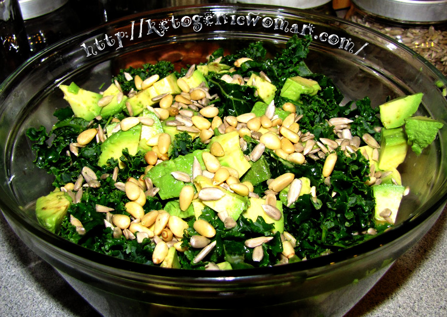 Salad Dressing For Keto Diet
 Kale Salad Recipe served with Salmon Ketogenic Woman