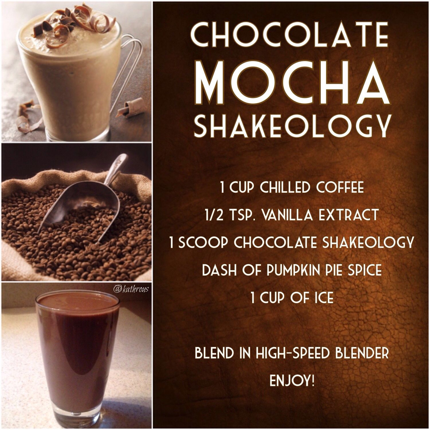 Shakeology Vegan Chocolate Recipes
 Chocolate Mocha Shakeology