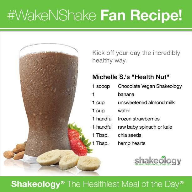 Shakeology Vegan Chocolate Recipes
 Be like Michelle and start your day like a "Health Nut