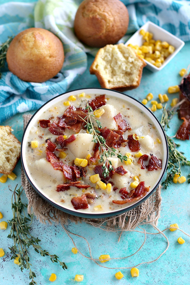 Slow Cooker Corn Chowder Vegetarian
 Slow Cooker Corn Chowder with Bacon Sweet and Savory Meals