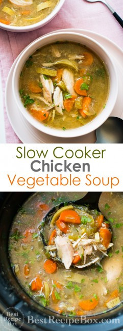 Slow Cooker Vegetable Soup Recipes Healthy
 Favorite Slow Cooker Chicken Ve able Soup Recipe that s