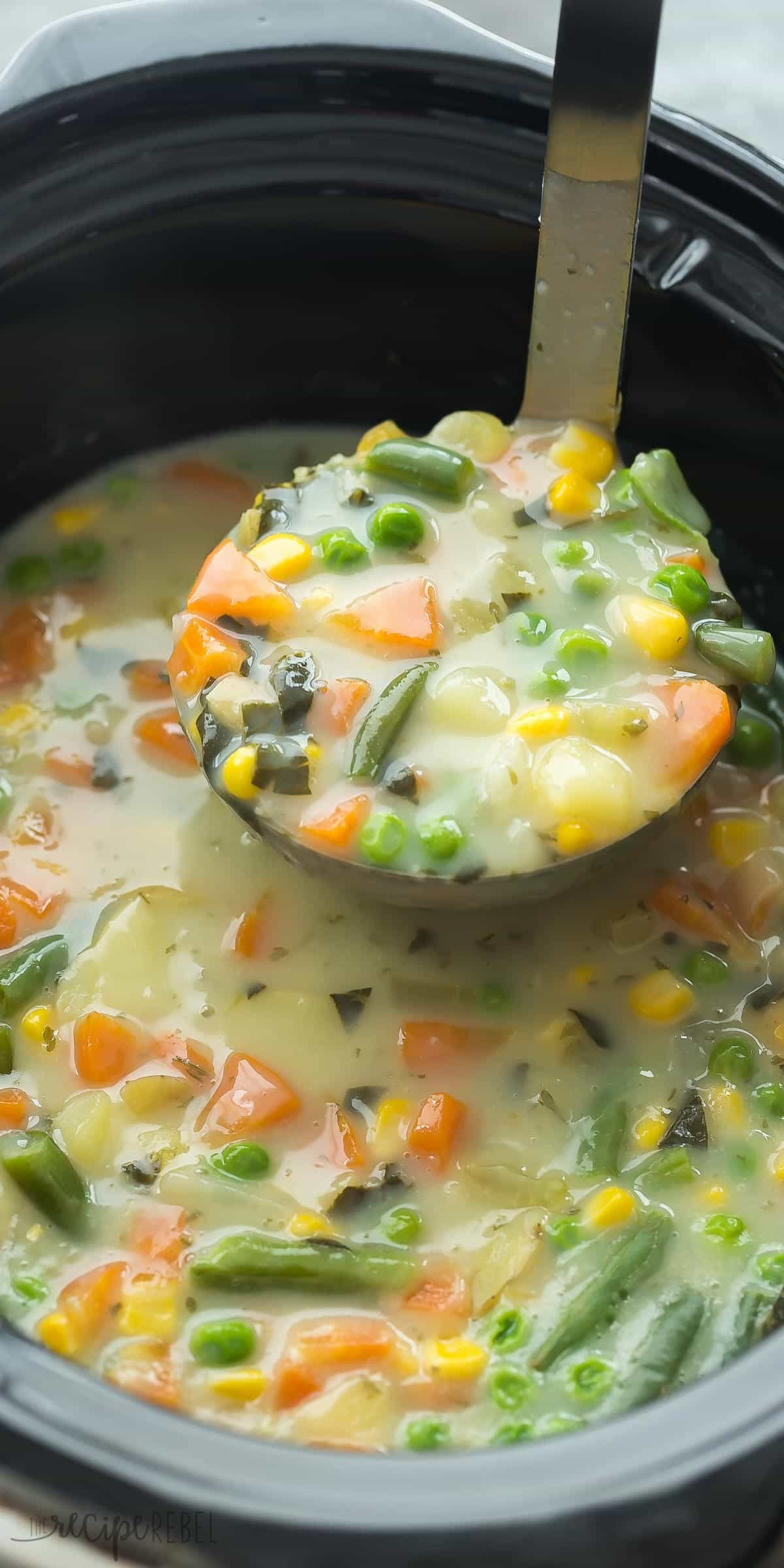 Slow Cooker Vegetarian Potato Soup
 Slow Cooker Creamy Ve able Soup with RECIPE VIDEO