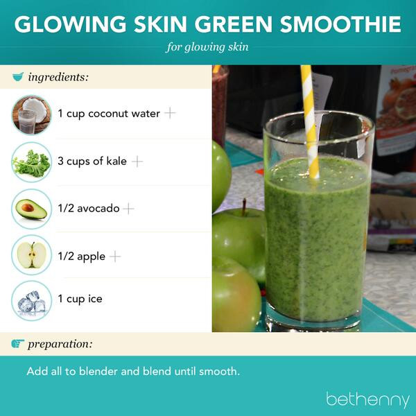 Smoothies For Healthy Skin
 Blend these green ingre nts 4 healthy & glowing skin