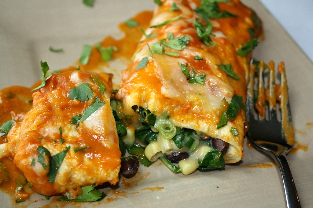 Spinach Enchiladas Vegan
 The Garden Grazer Black Bean Spinach Enchiladas