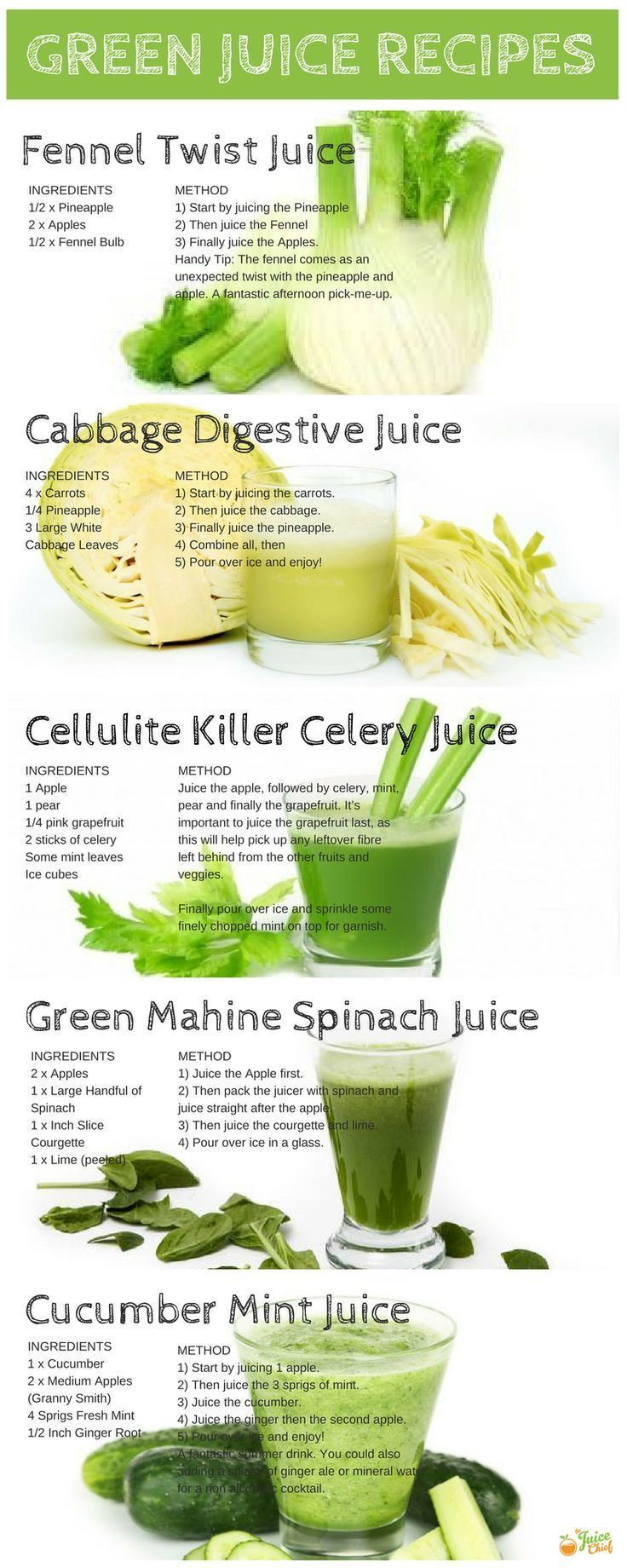 Spinach Juicing Recipes For Weight Loss
 Green Juice Recipes including fennel cabbage celery