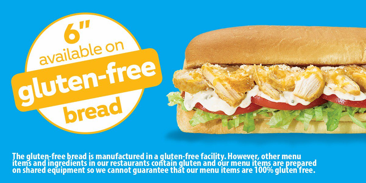 Subway With Gluten Free Bread
 SUBWAY Canada announces gluten free bread option for a
