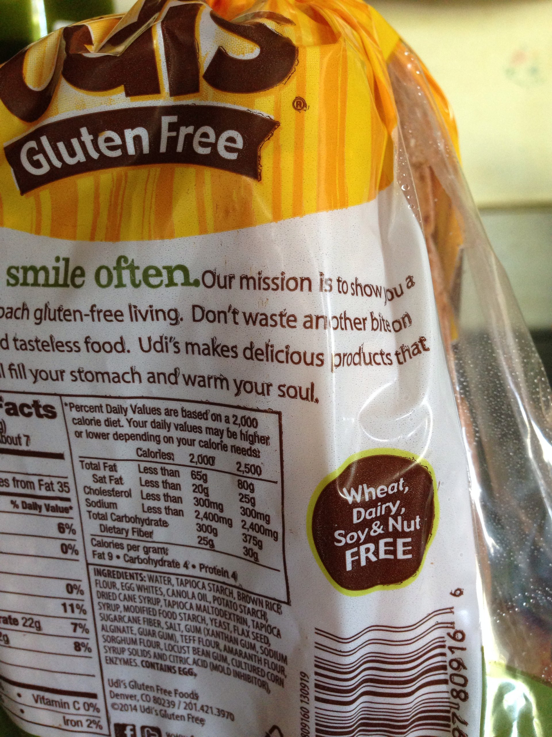 Udi'S Gluten Free Bread Calories
 Udi s Gluten Free Foods Whole Grain Bread Calories
