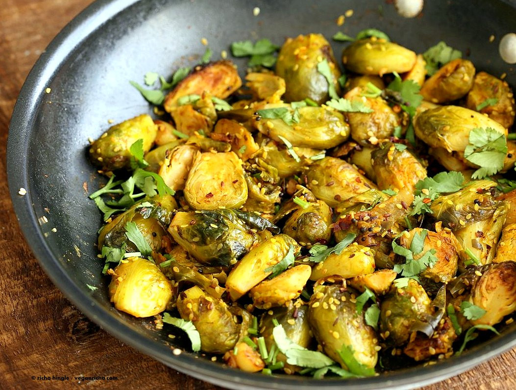 Vegan Brussel Sprouts Recipes
 Pan Roasted Brussels Sprouts Subzi with Turmeric Cumin