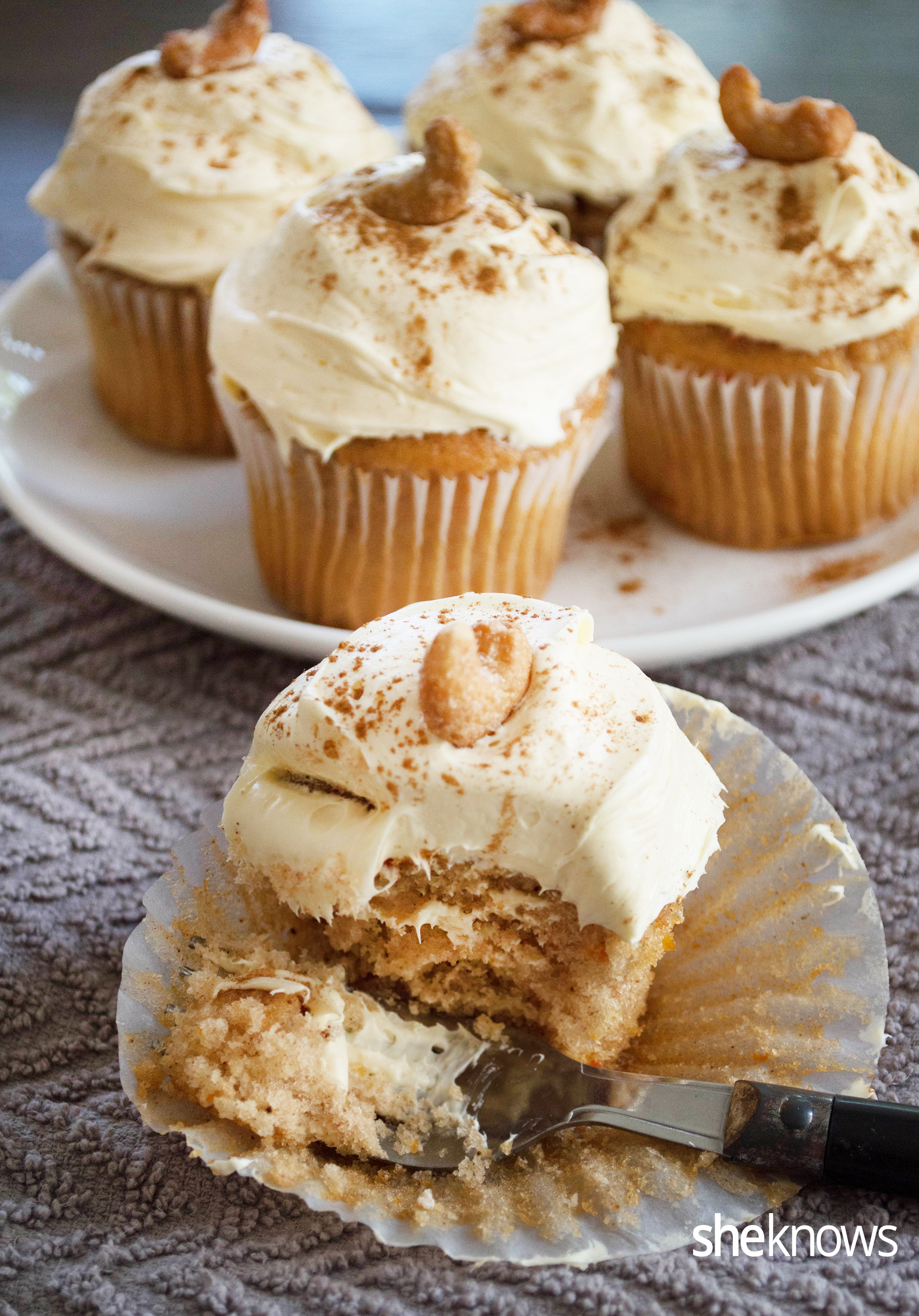 Vegan Carrot Cupcakes
 Carrot cake cupcakes with cashew cream frosting — a vegan