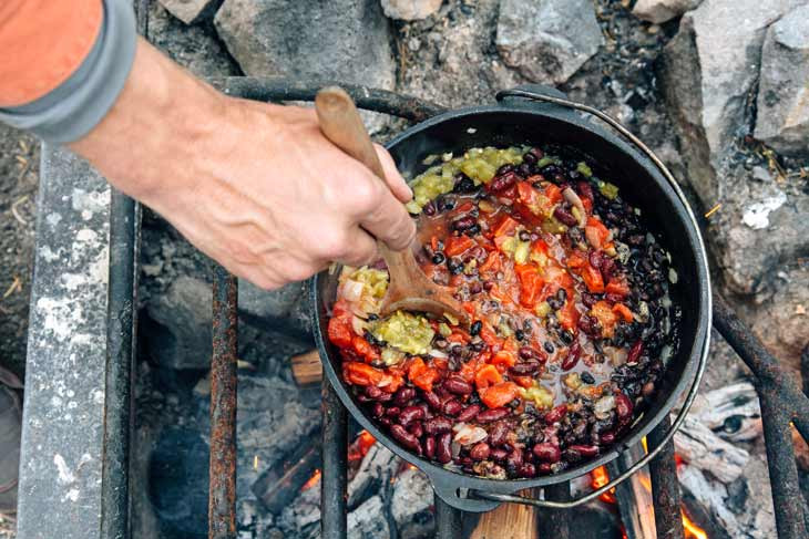 Vegan Dutch Oven Camping Recipes
 Dutch Oven Ve arian Chili & Cornbread