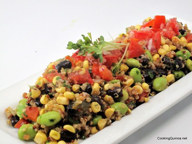 Vegan Edamame Recipes
 Black Bean Corn Edamame Quinoa Salad Wendy Polisi