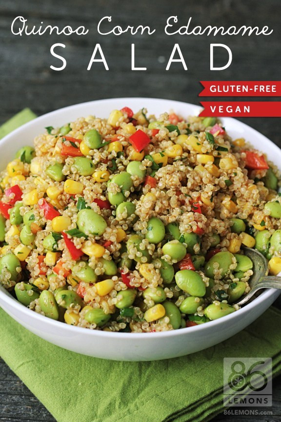 Vegan Edamame Recipes
 Quinoa Corn Edamame Salad vegan gf 86 Lemons