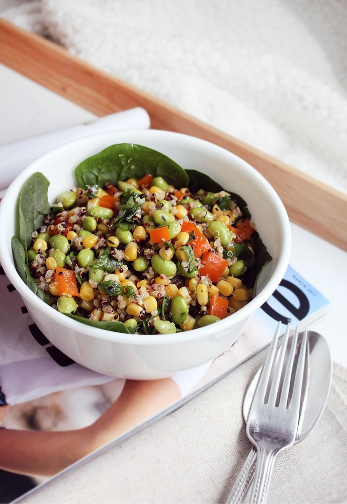 Vegan Edamame Recipes
 Protein Packed Vegan Quinoa Edamame Salad Recipe Glamorable
