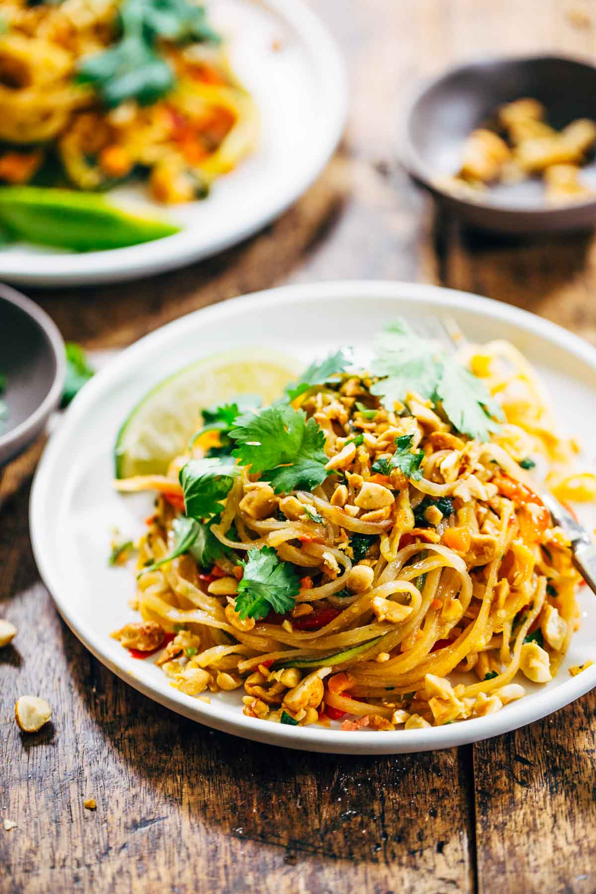 Vegan Food Recipes
 Rainbow Ve arian Pad Thai with Peanuts and Basil Recipe