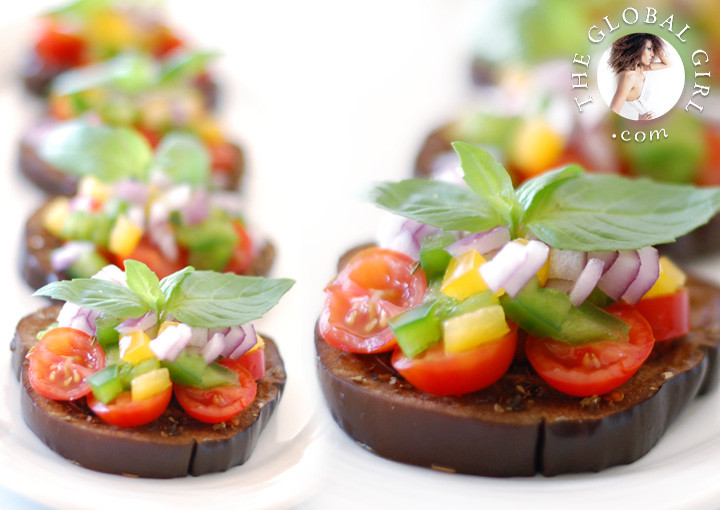 Vegan Italian Appetizers
 Raw Italian Eggplant Bruschetta