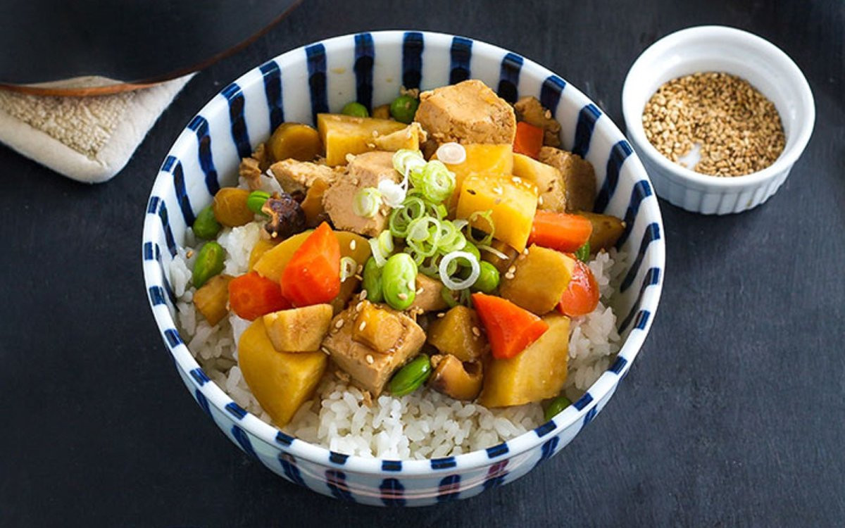 Vegan Japanese Recipes
 Tofu Yasai Don Japanese Tofu Rice Bowl [Vegan Gluten