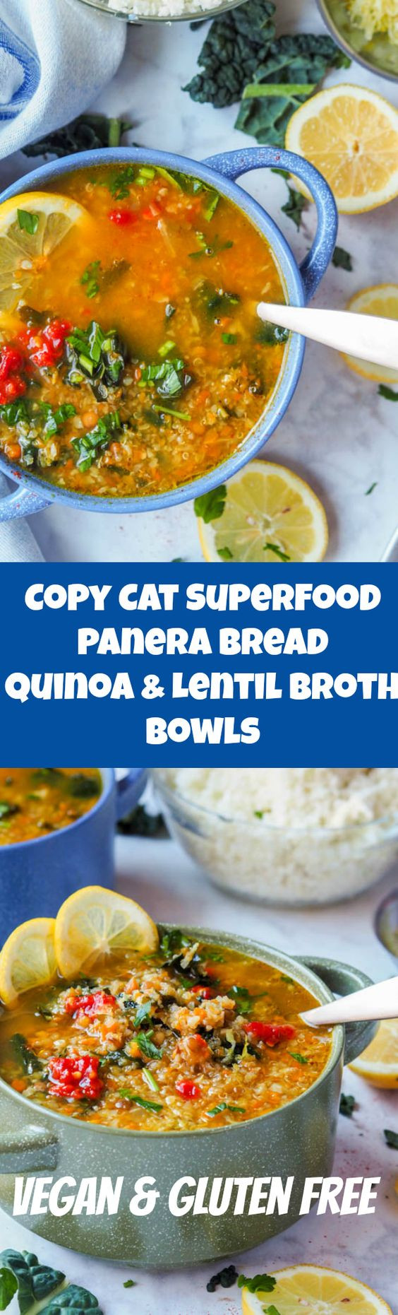 Vegan Lentil Quinoa Broth Bowl
 Panera Broth Bowl with Lentils Quinoa and Veggies GF