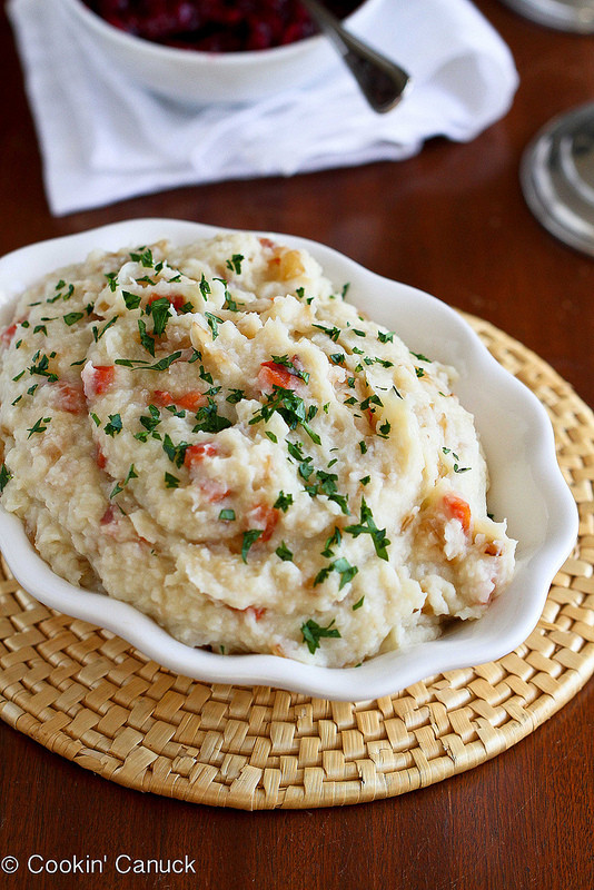 Vegan Mashed Cauliflower
 Vegan Mashed Potato & Cauliflower w Roasted Peppers